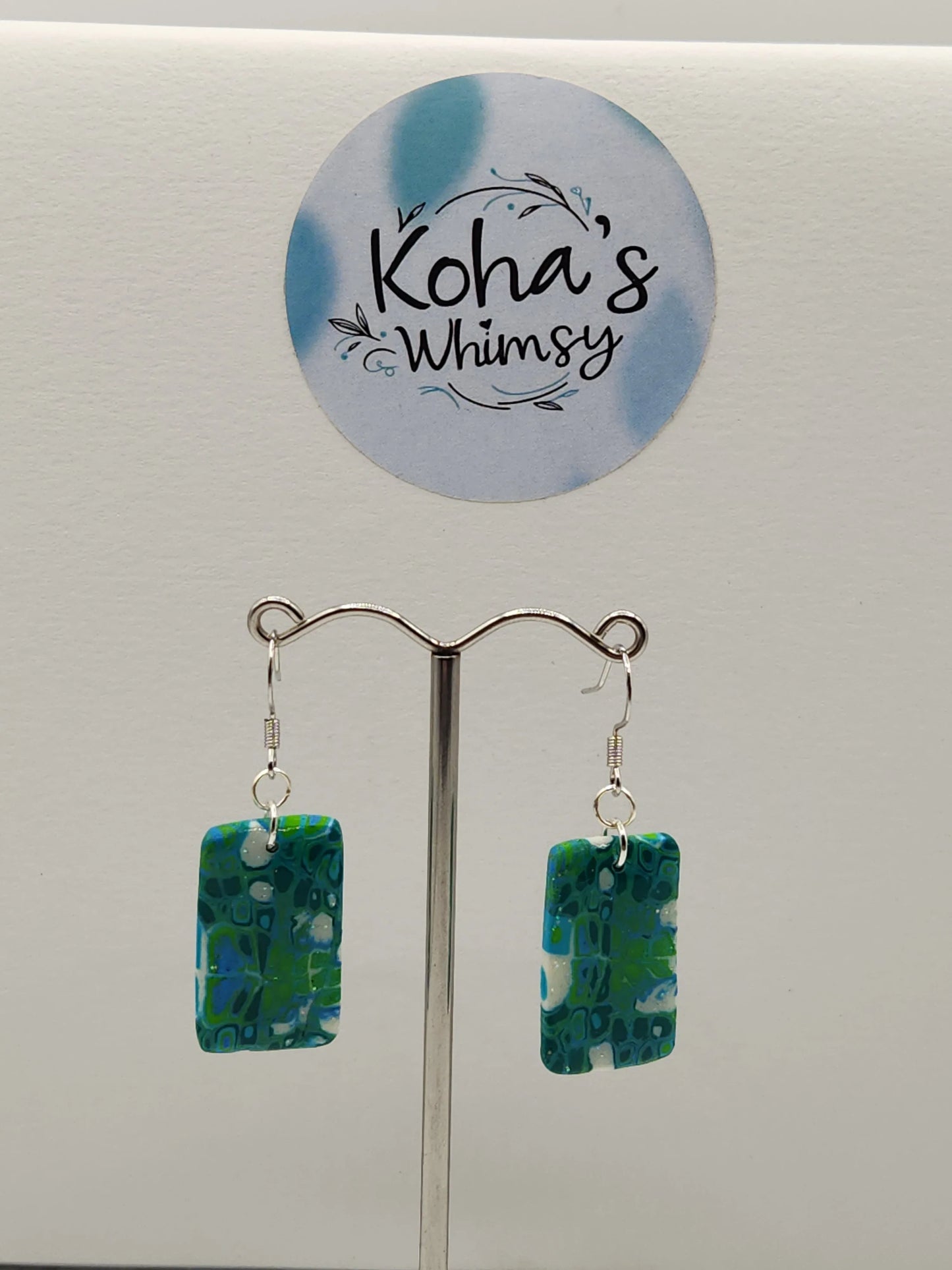 Handmade polymer clay Jewellery Set - Shades of Green Jewellery Set