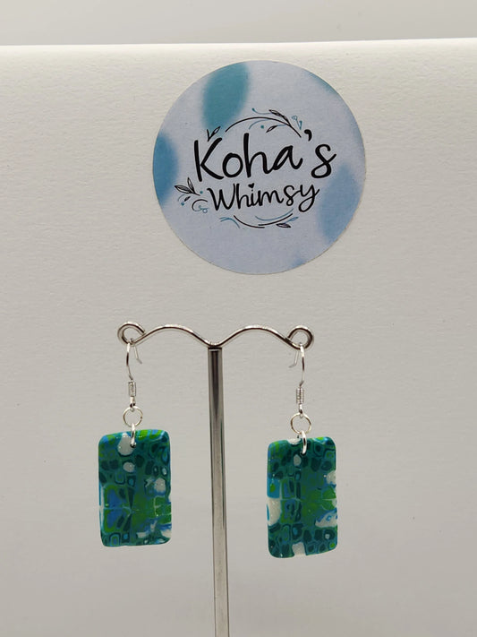 Handmade polymer clay Jewellery Set - Shades of Green Jewellery Set