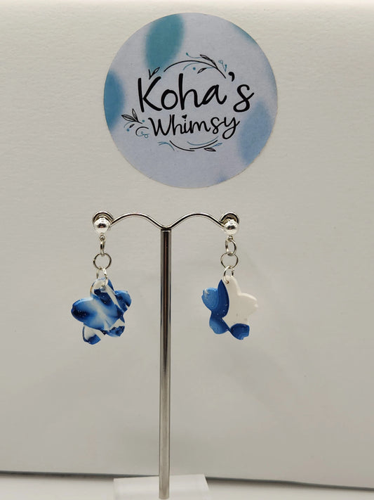 Handmade polymer clay Jewellery Set - Galactic Dreams Jewellery Set - Dangle Studs & Teardrop Pendant