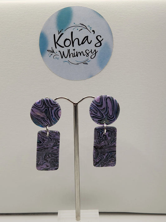 Handmade polymer clay Jewellery Set - Violet Shimmer Jewellery Set