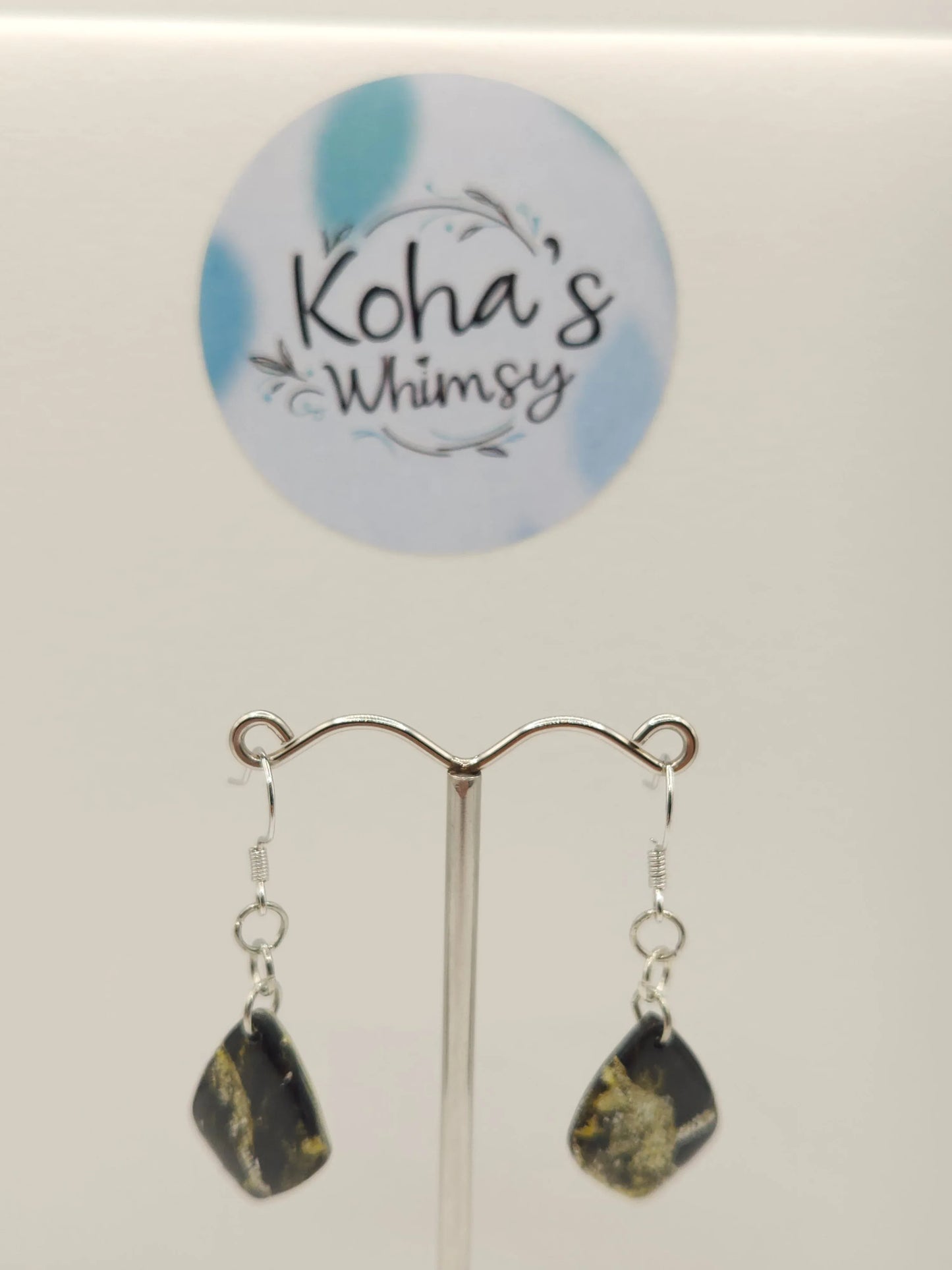 Handmade polymer clay - Black & Gold Howlite Jewellery Set
