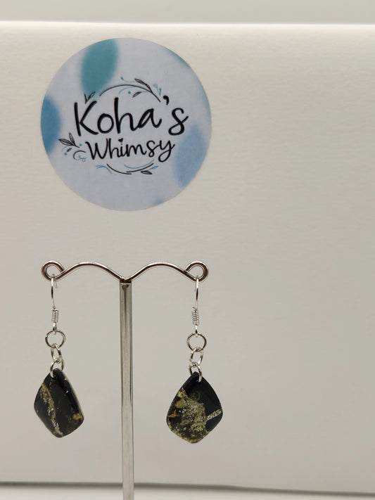 Handmade polymer clay - Black & Gold Howlite Jewellery Set