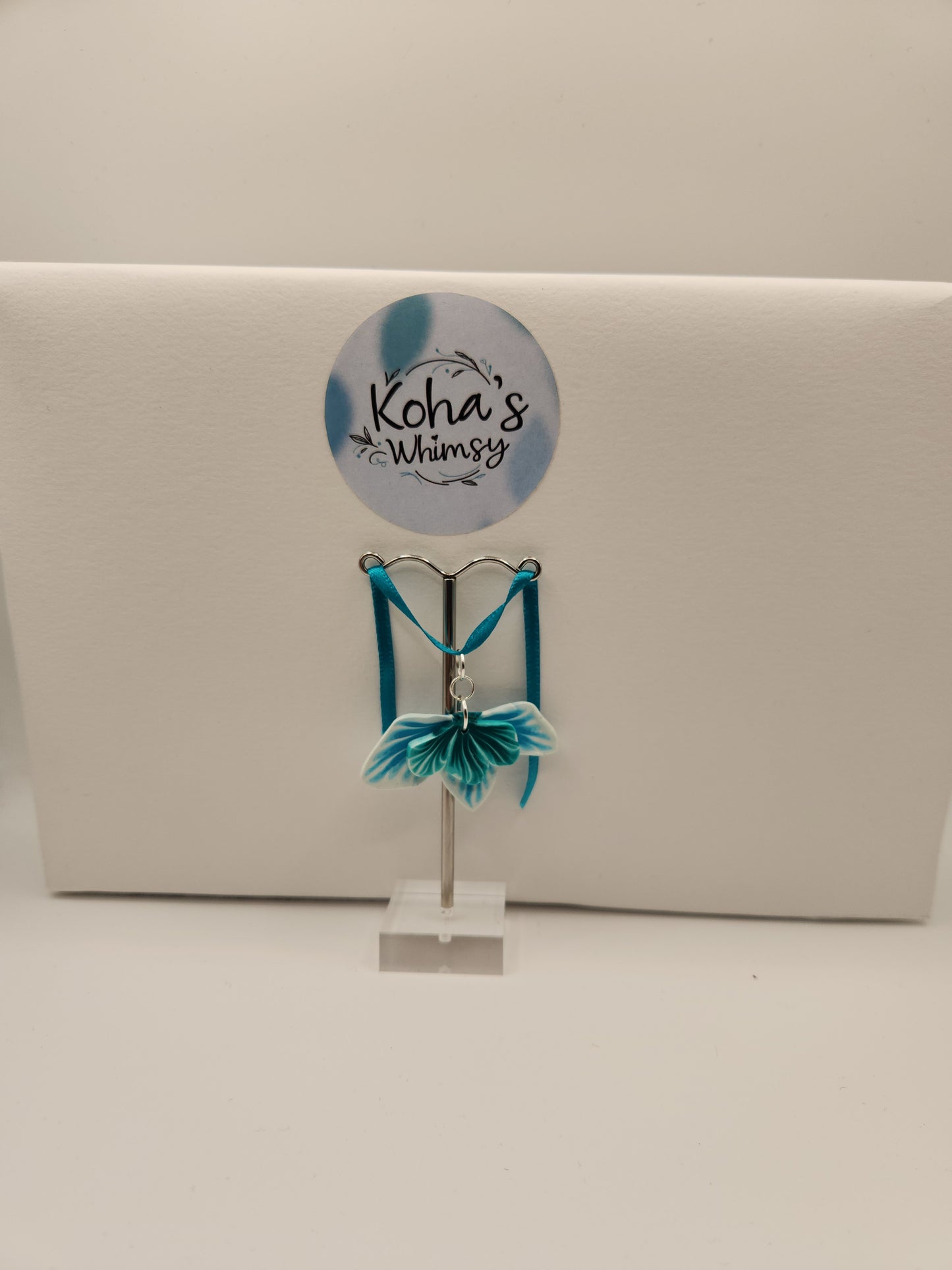 Teal Leaves Large Pendant