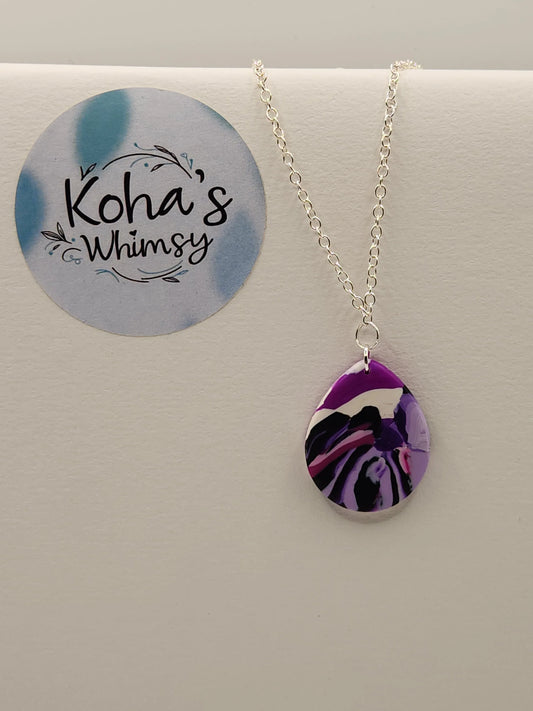 Handmade polymer clay Jewellery Set - Violet Chaos Jewellery Set