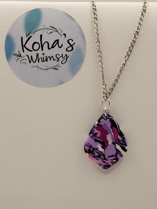 Handmade polymer clay Jewellery Set - Violet Chaos Jewellery Set
