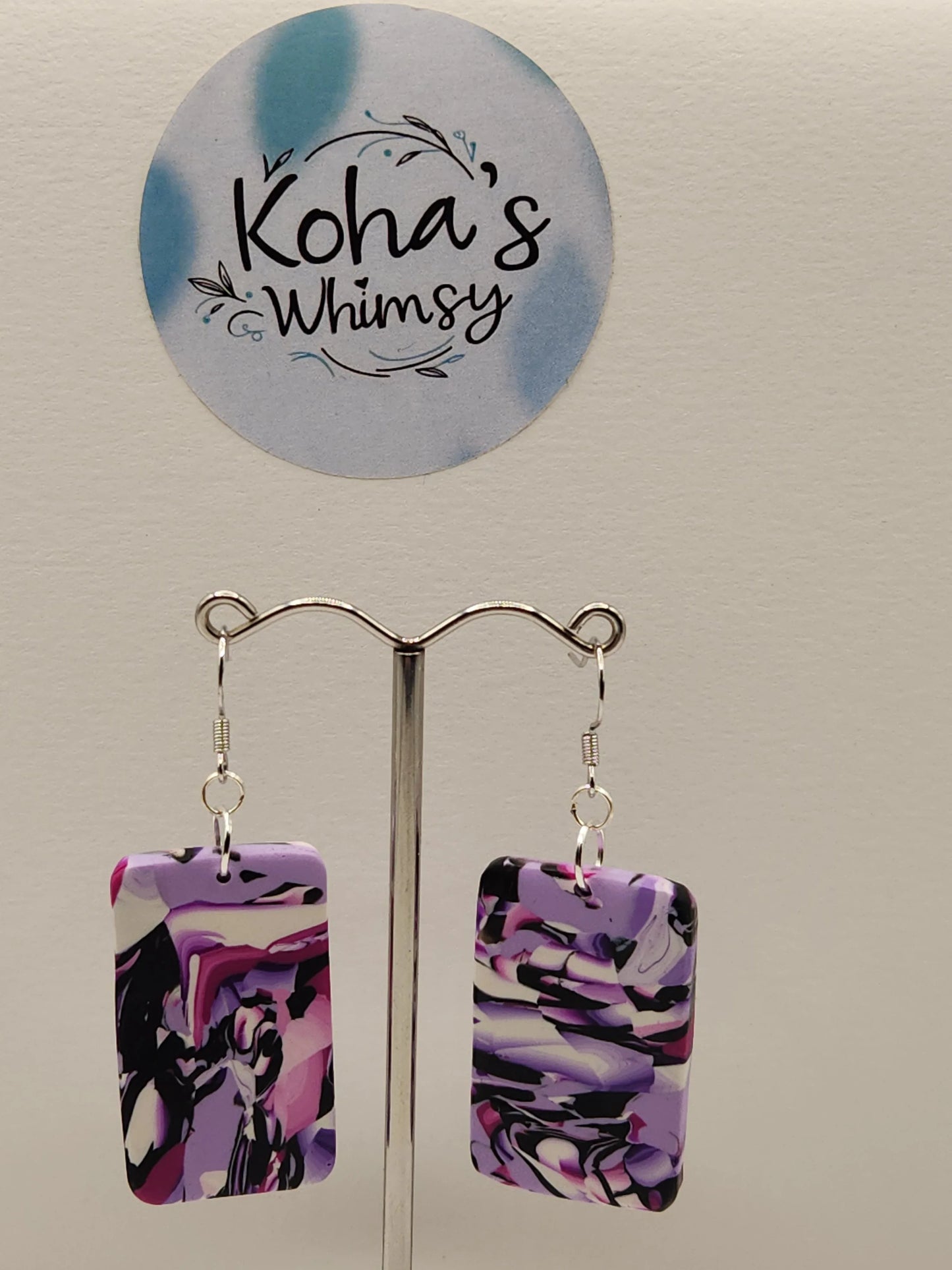 Handmade polymer clay Jewellery Set - Violet Chaos Jewellery Set