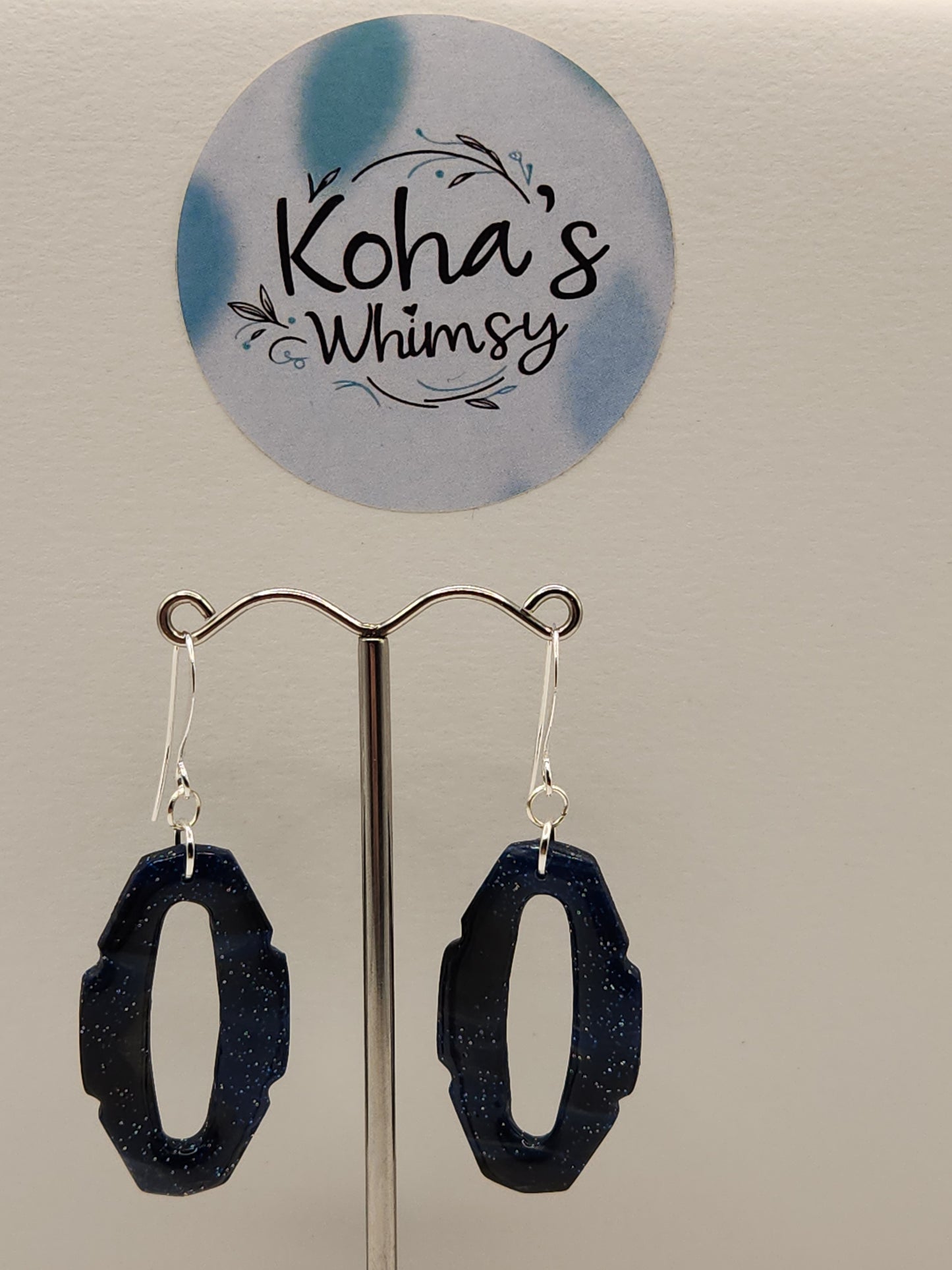 Starlight Shimmer Oval Hoopla Dangle Earrings