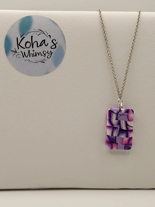 Handmade polymer clay Jewellery Set - Violet Kaleidoscope Jewellery Set