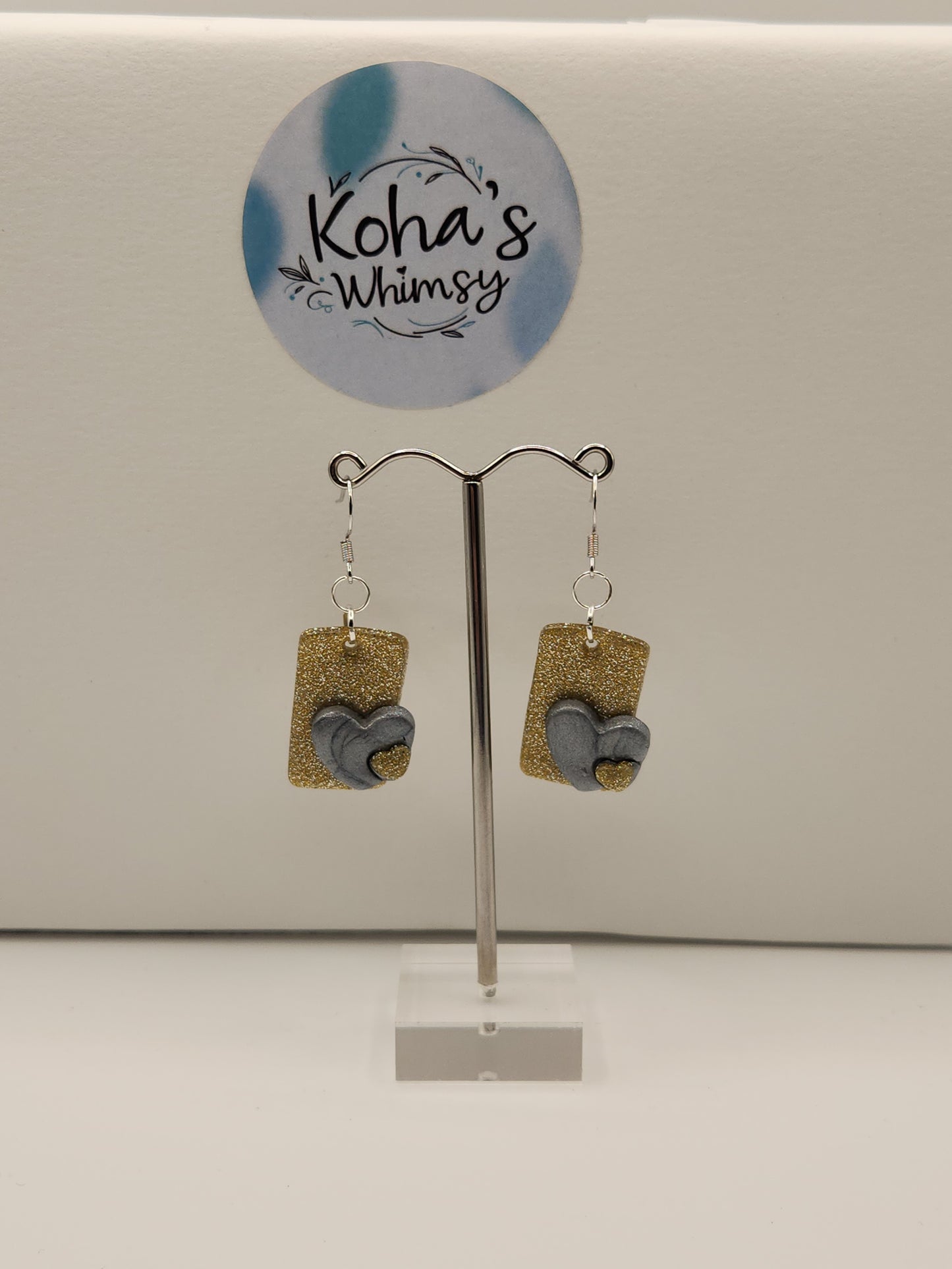 Silver Hearts Dangle Earrings