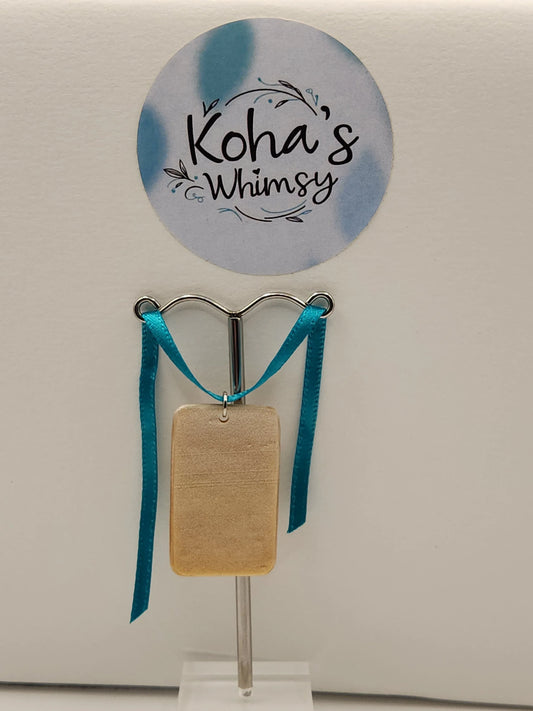 Handmade polymer clay Pendant - Golden Light Pendant