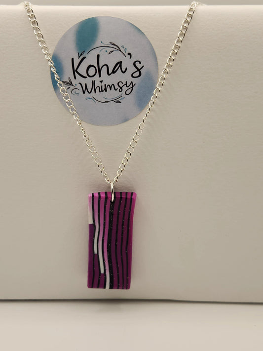 Handmade polymer clay Jewellery Set - Layers of Purple Jewellery Set