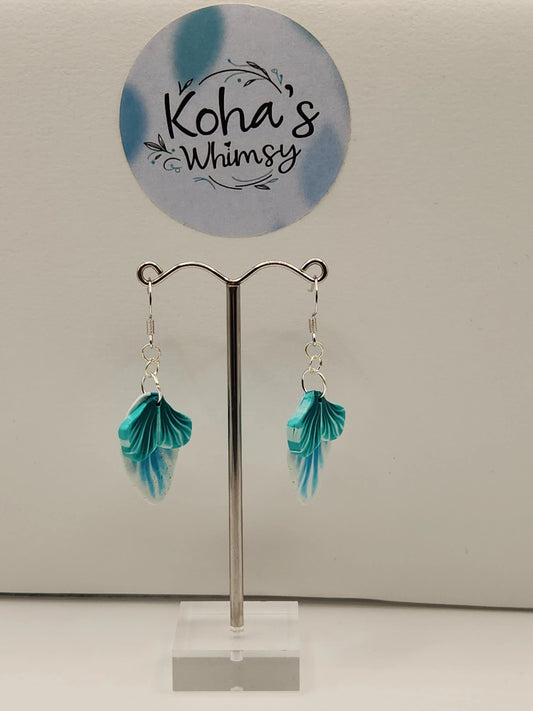 Handmade polymer clay Jewellery Set - Teal Leaves Jewellery Set