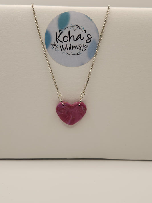 Golden Mauve Heart Necklace