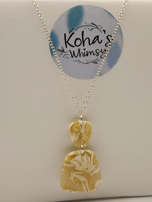 Lemon Howlite Large Quadrangle Necklace