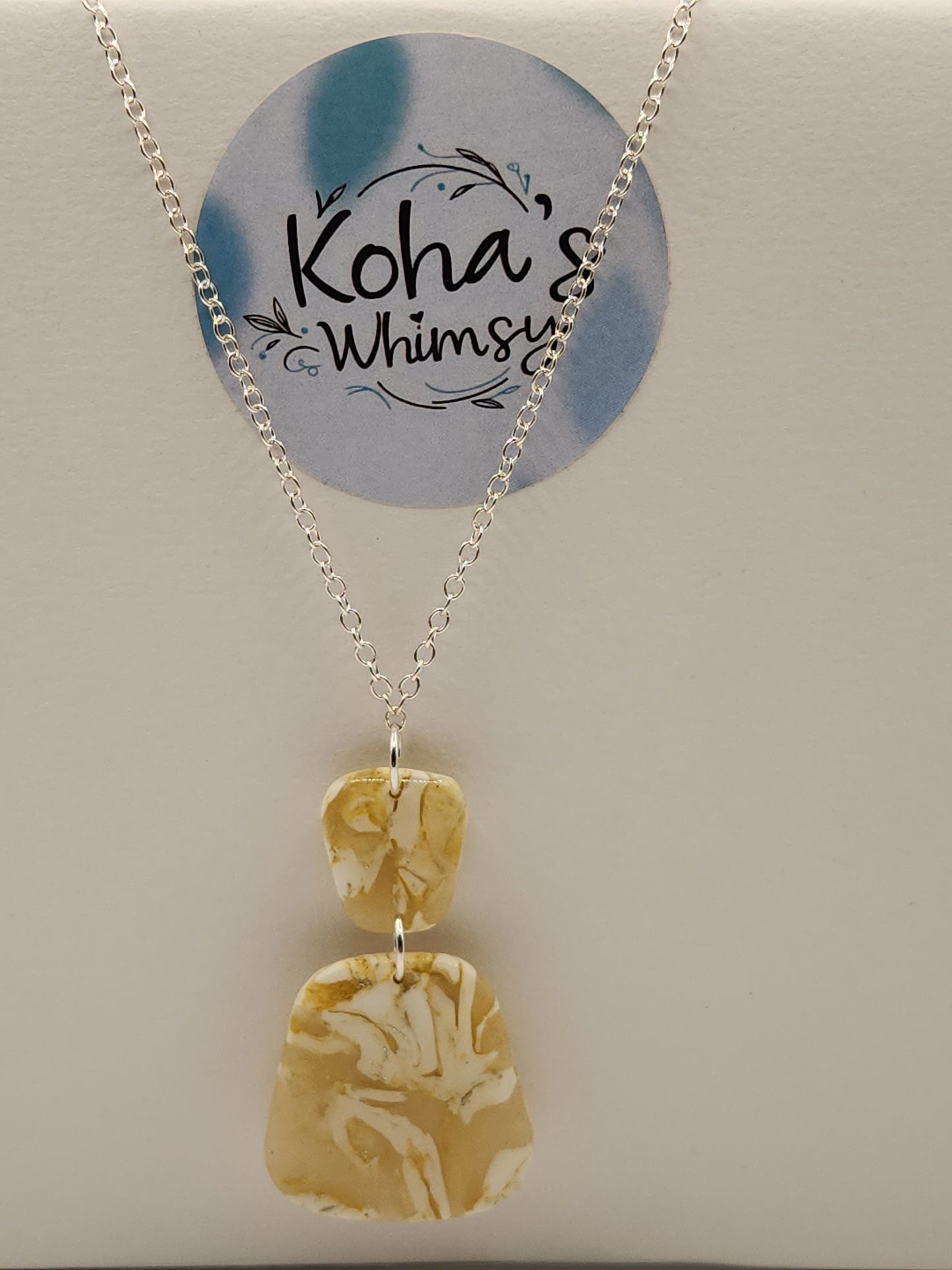 Lemon Howlite Large Quadrangle Necklace