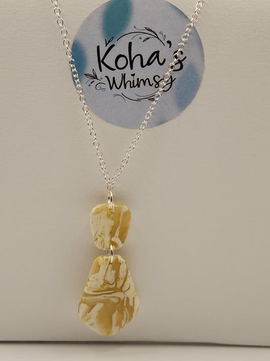 Lemon Howlite Large Drop Necklace