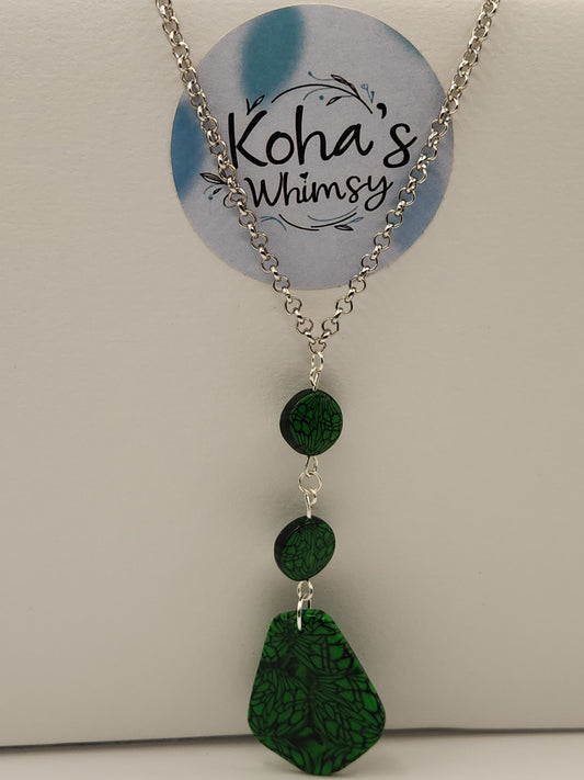 Emerald Bubble Jewellery Set - Circle Studs & Drop Pendant