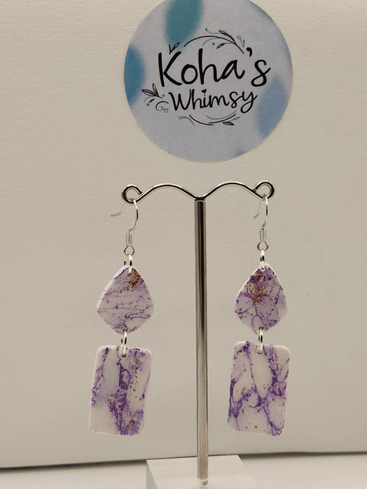 Handmade polymer clay Jewellery Set - Violet Howlite Jewellery Set