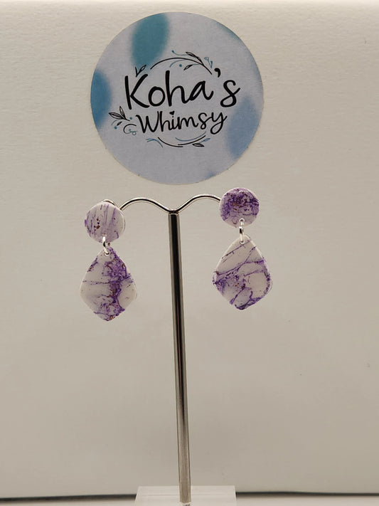 Handmade polymer clay Jewellery Set - Violet Howlite Jewellery Set