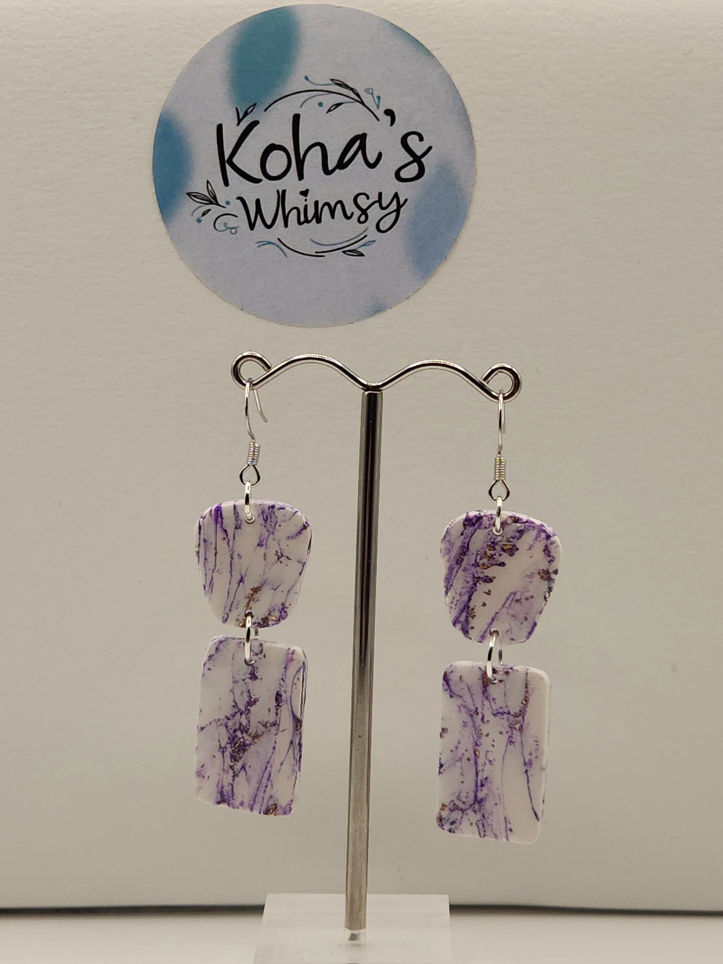 Handmade polymer clay Jewellery Set - Violet Howlite Jewellery Set