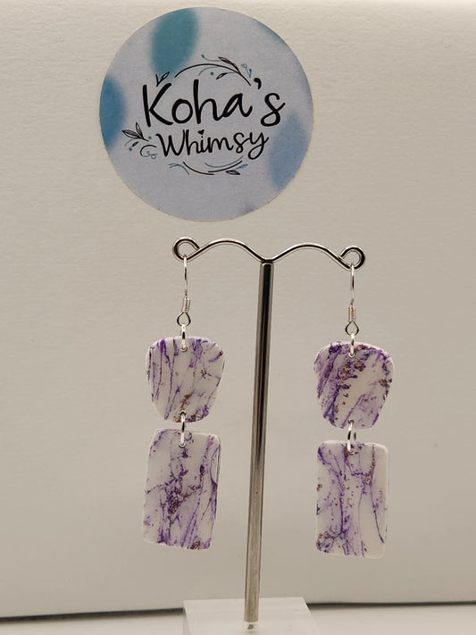 Handmade polymer clay Jewellery Set - Violet Howlite Jewellery Set