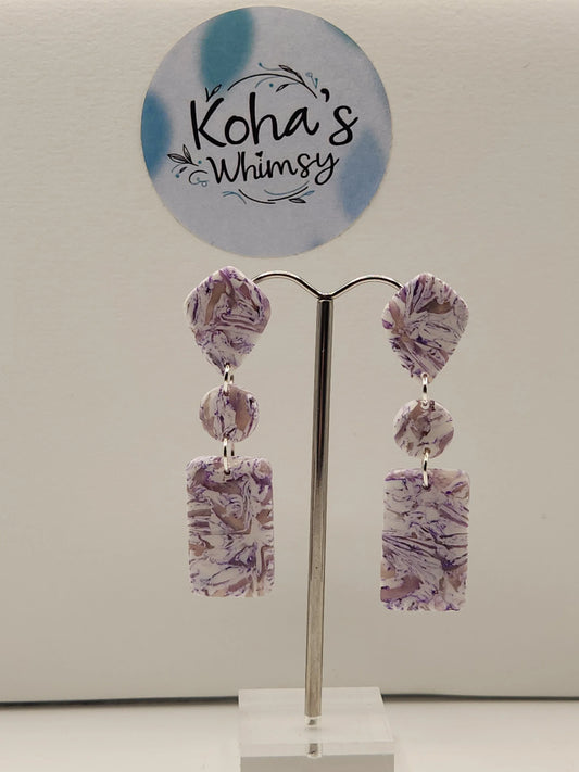 Handmade polymer clay Jewellery Set - Violet Howlite Jewellery Set