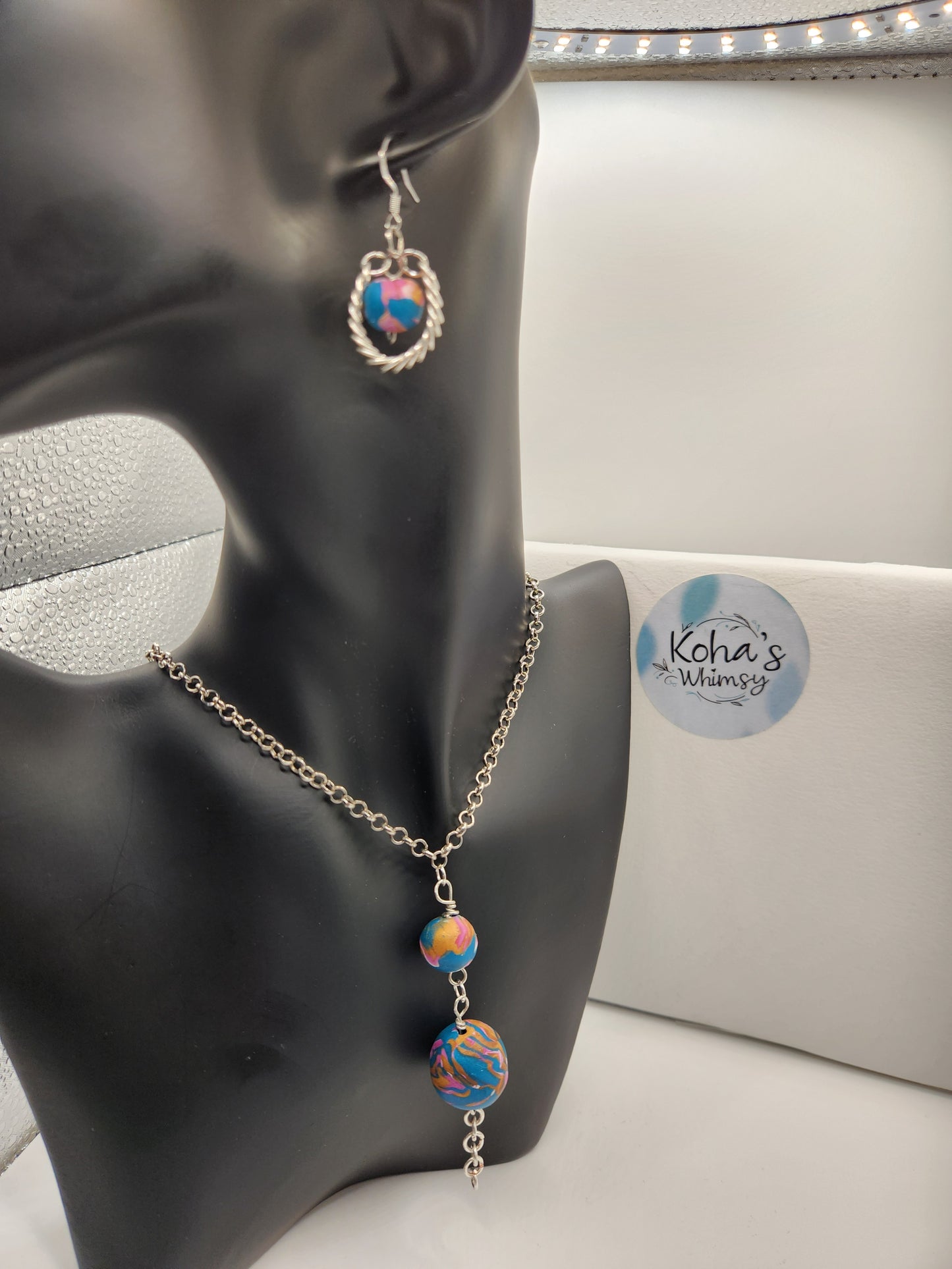 Coiled Wire Beaded Jewellery Set - One of a Kind