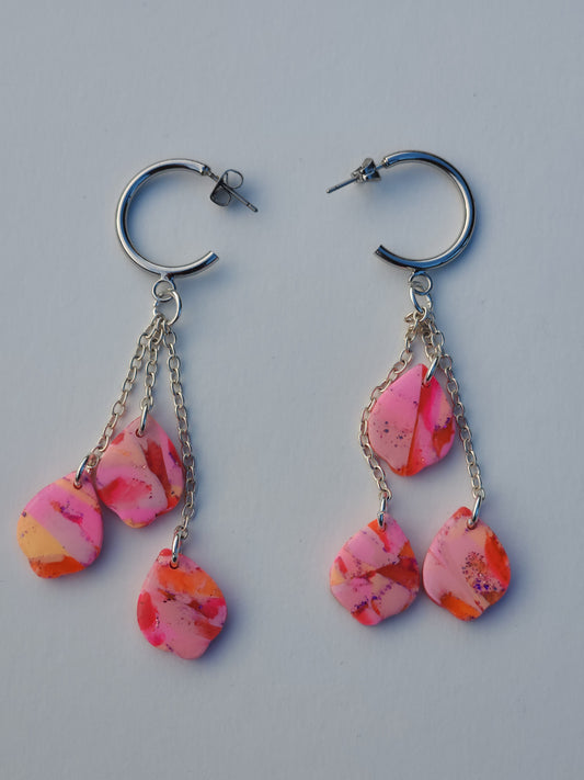Peach Revival Triple Petal Earrings