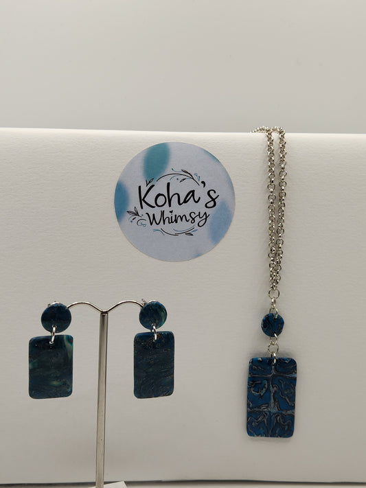 Kingfisher Swirl Jewellery Set