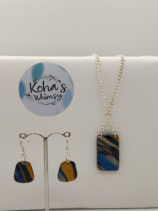 Dark Marble Jewellery Set