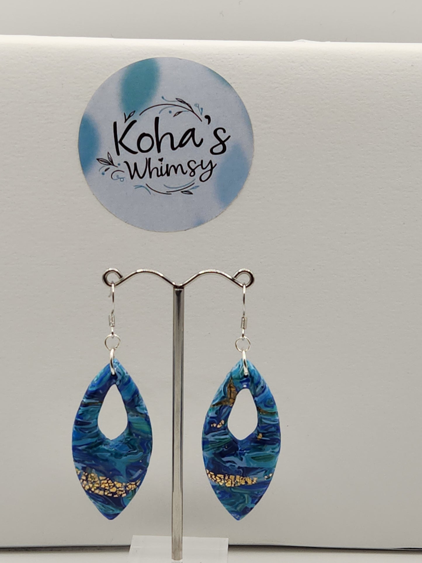 Sea Dreams Large Pointed Ellipse Dangle Earrings