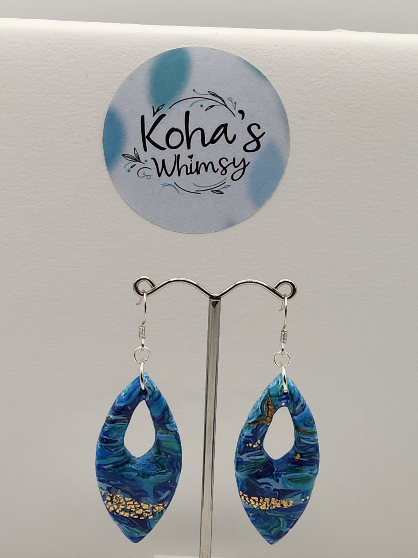 Sea Dreams Large Pointed Ellipse Dangle Earrings