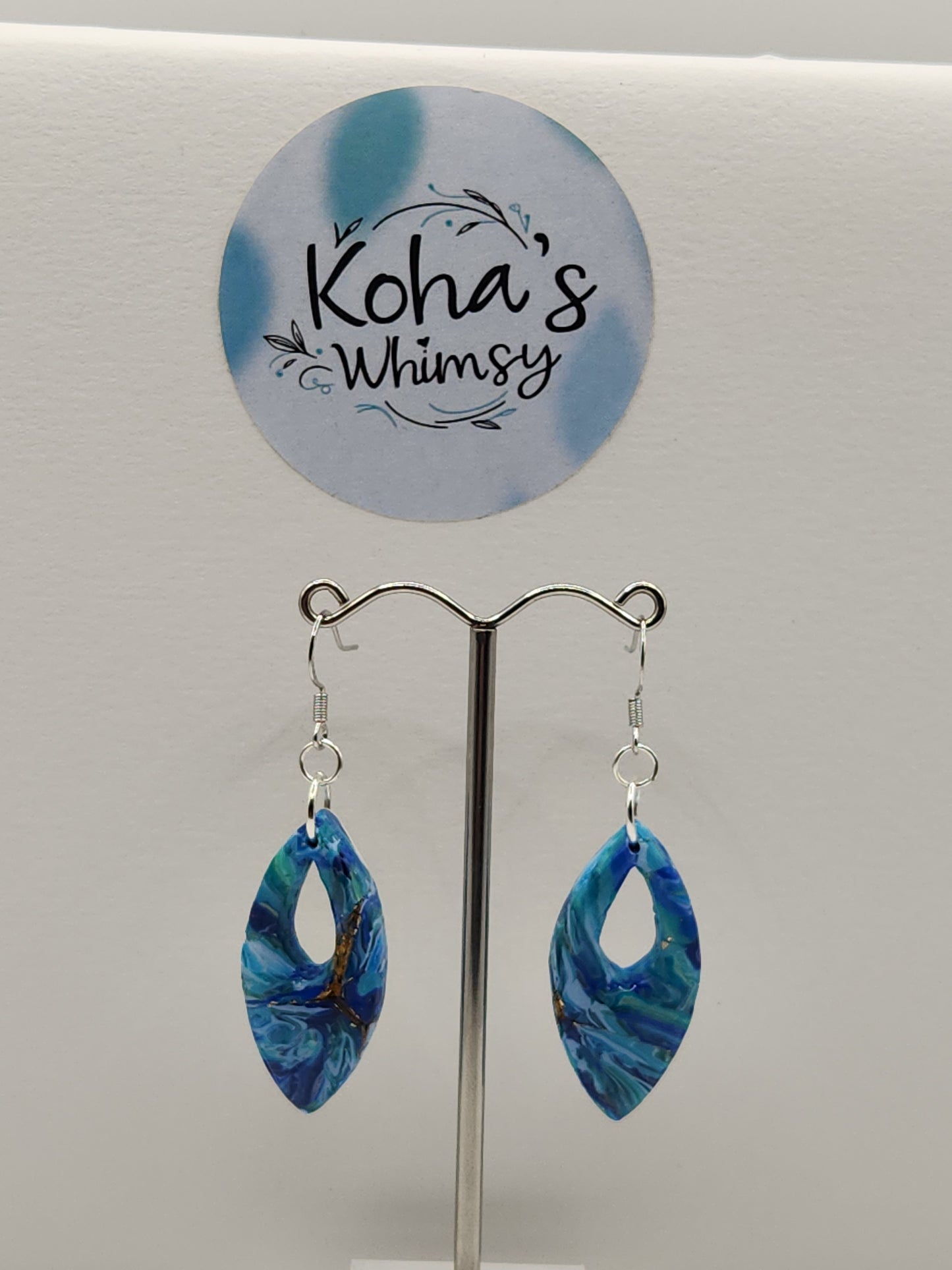 Sea Dreams Small Pointed Ellipse Dangle Earrings