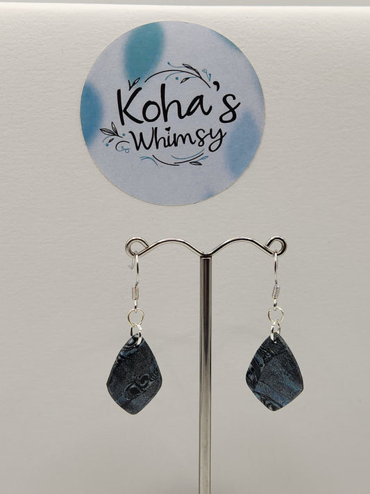 Silver Shimmer Small Drop Diamond Dangle Earrings