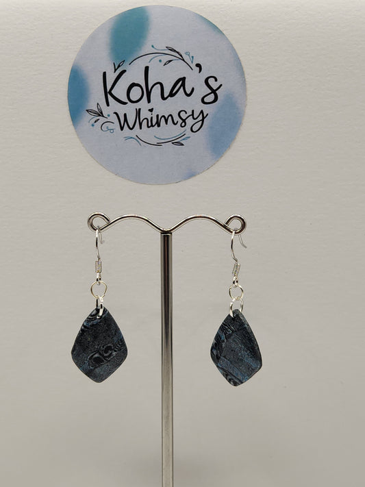 Silver Shimmer Small Drop Diamond Dangle Earrings