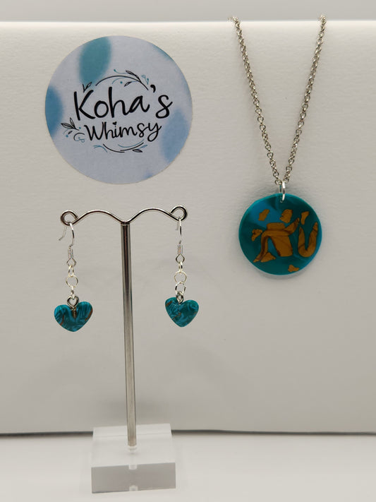 Golden Inlay Jewellery Set