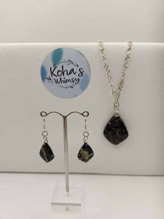 Black & Gold Howlite Jewellery Set