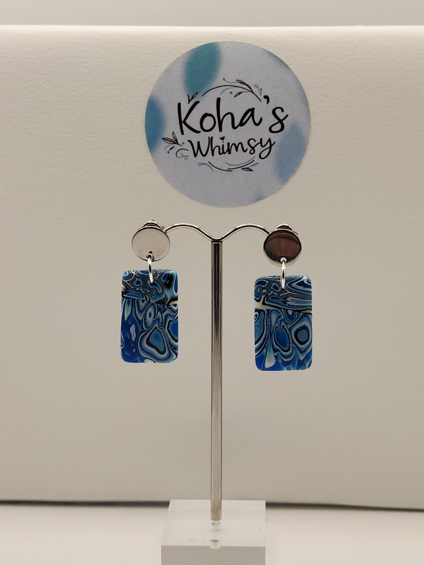 Shore Pool Small Rectangle Stud Earrings