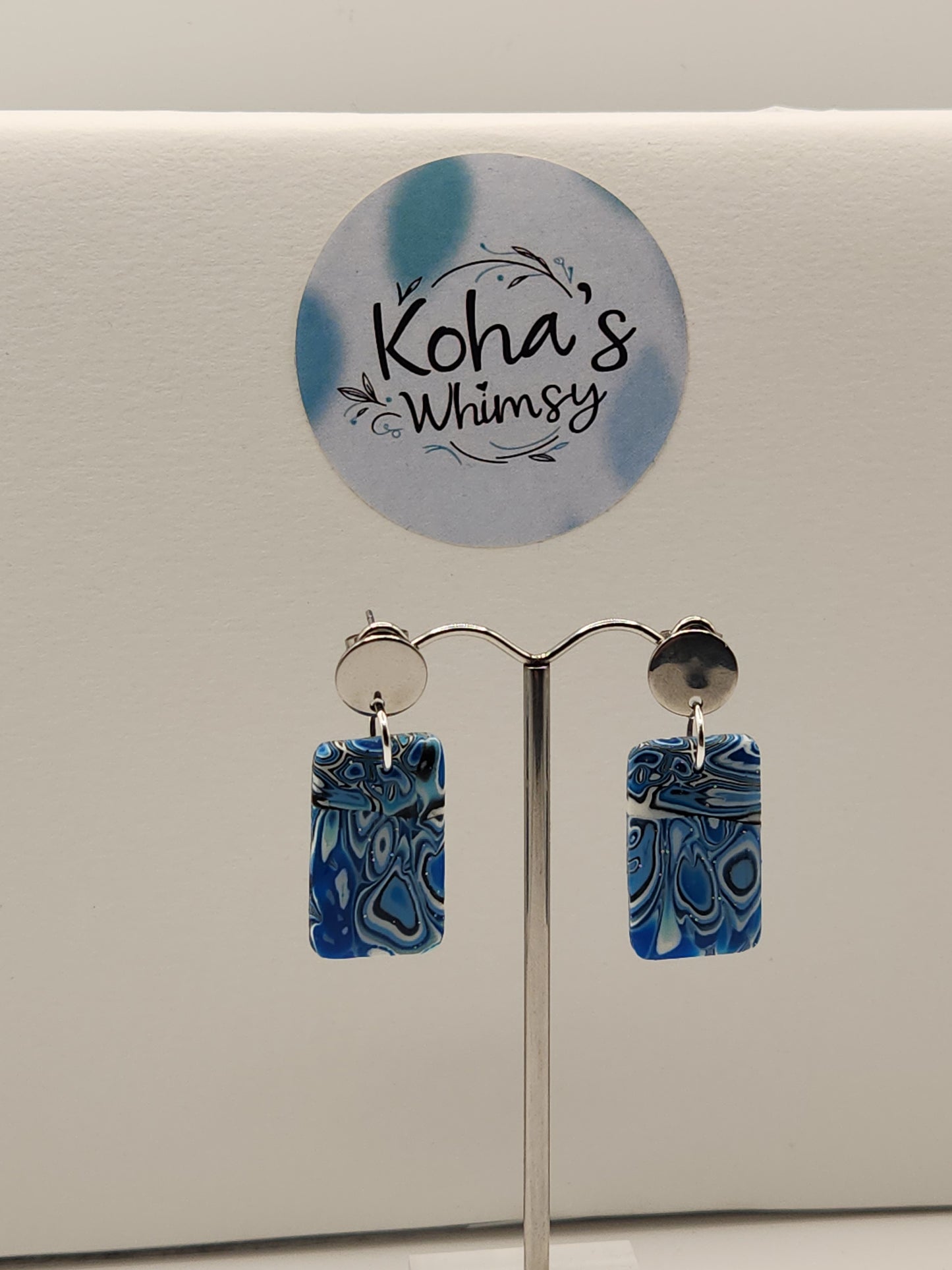 Shore Pool Small Rectangle Stud Earrings