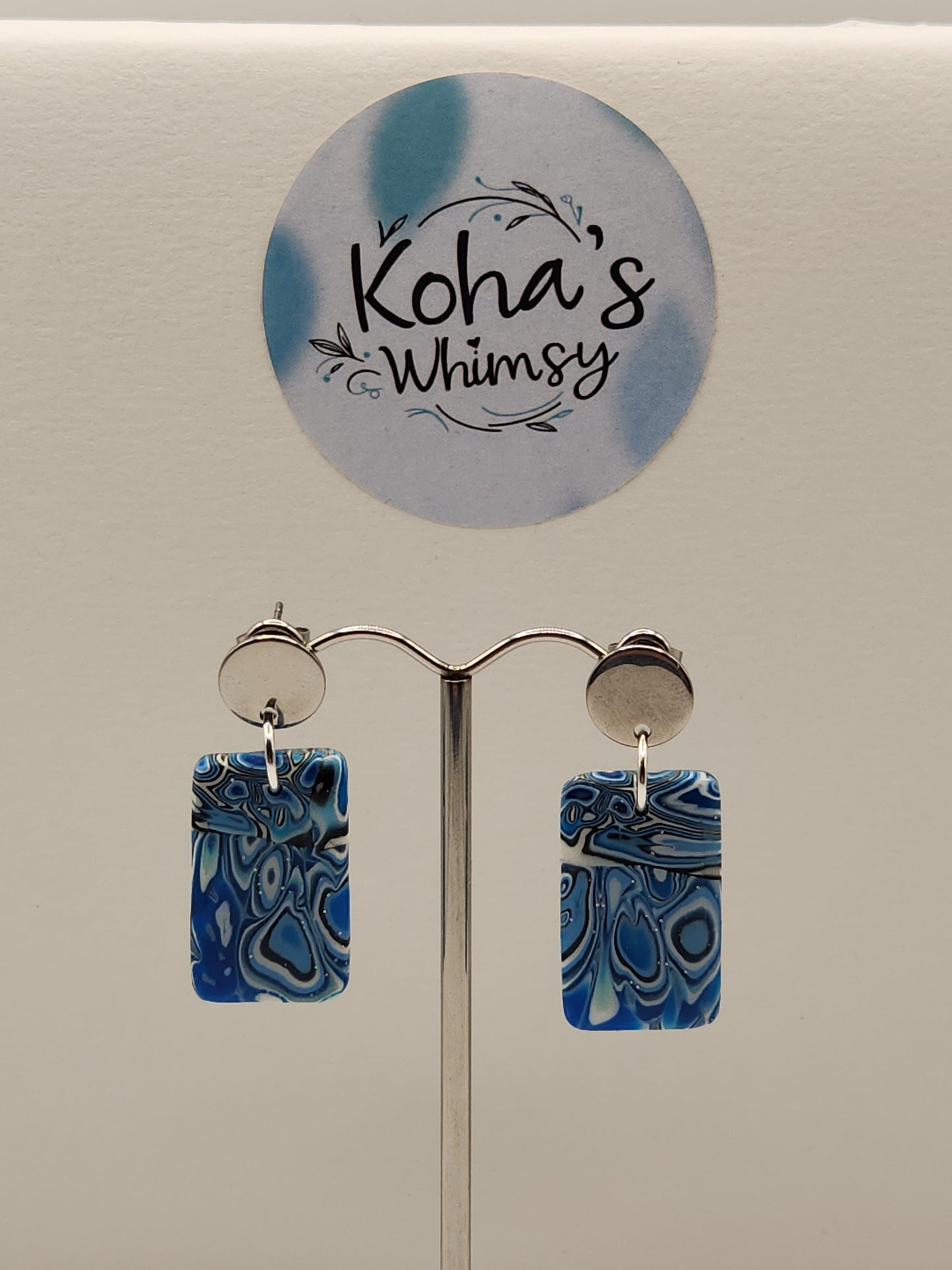 Shore Pool Small Rectangle Stud Earrings