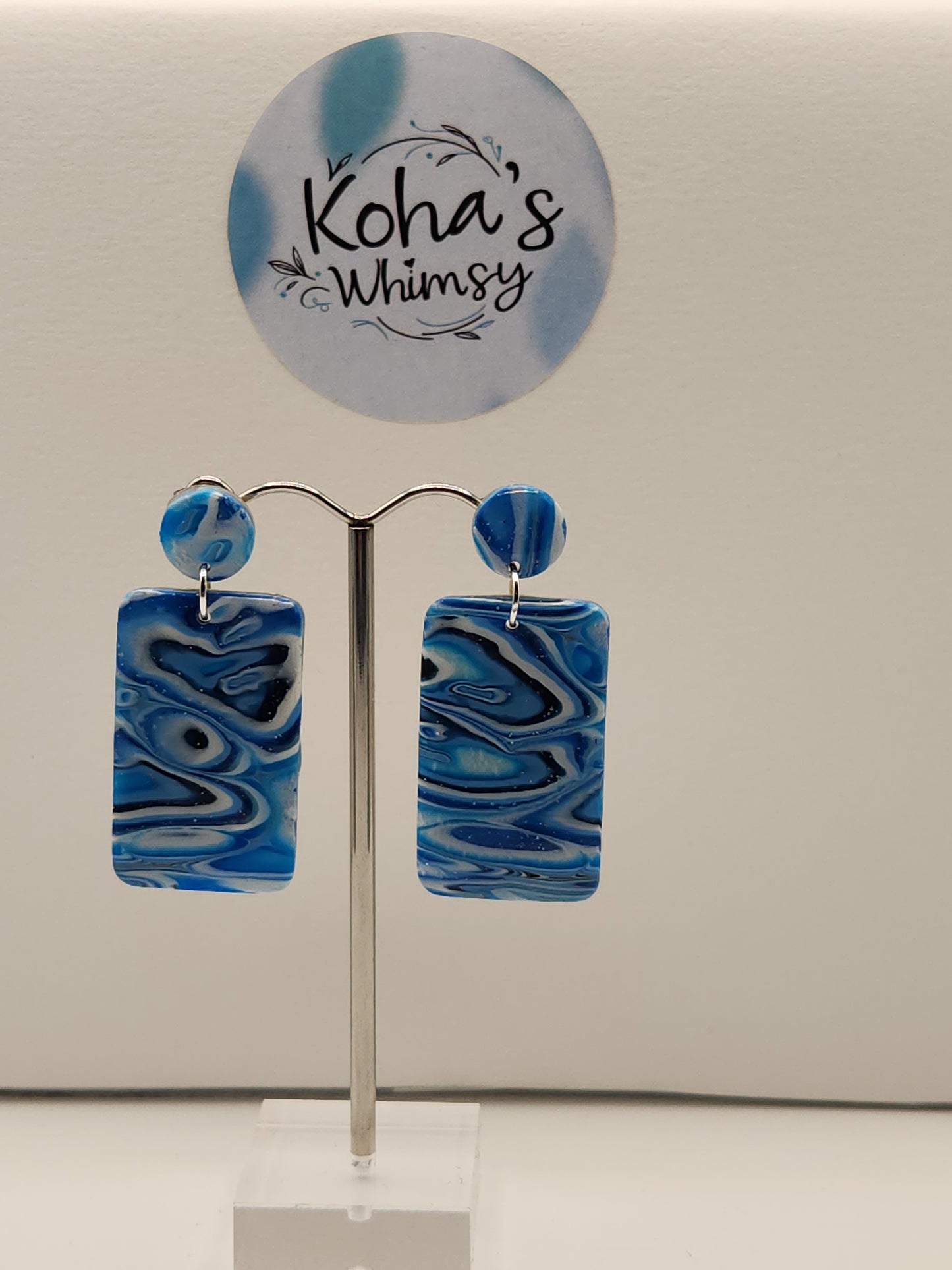 Shore Pool Large Rectangle Stud Earrings