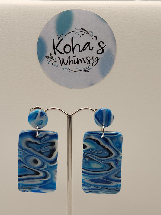 Shore Pool Large Rectangle Stud Earrings