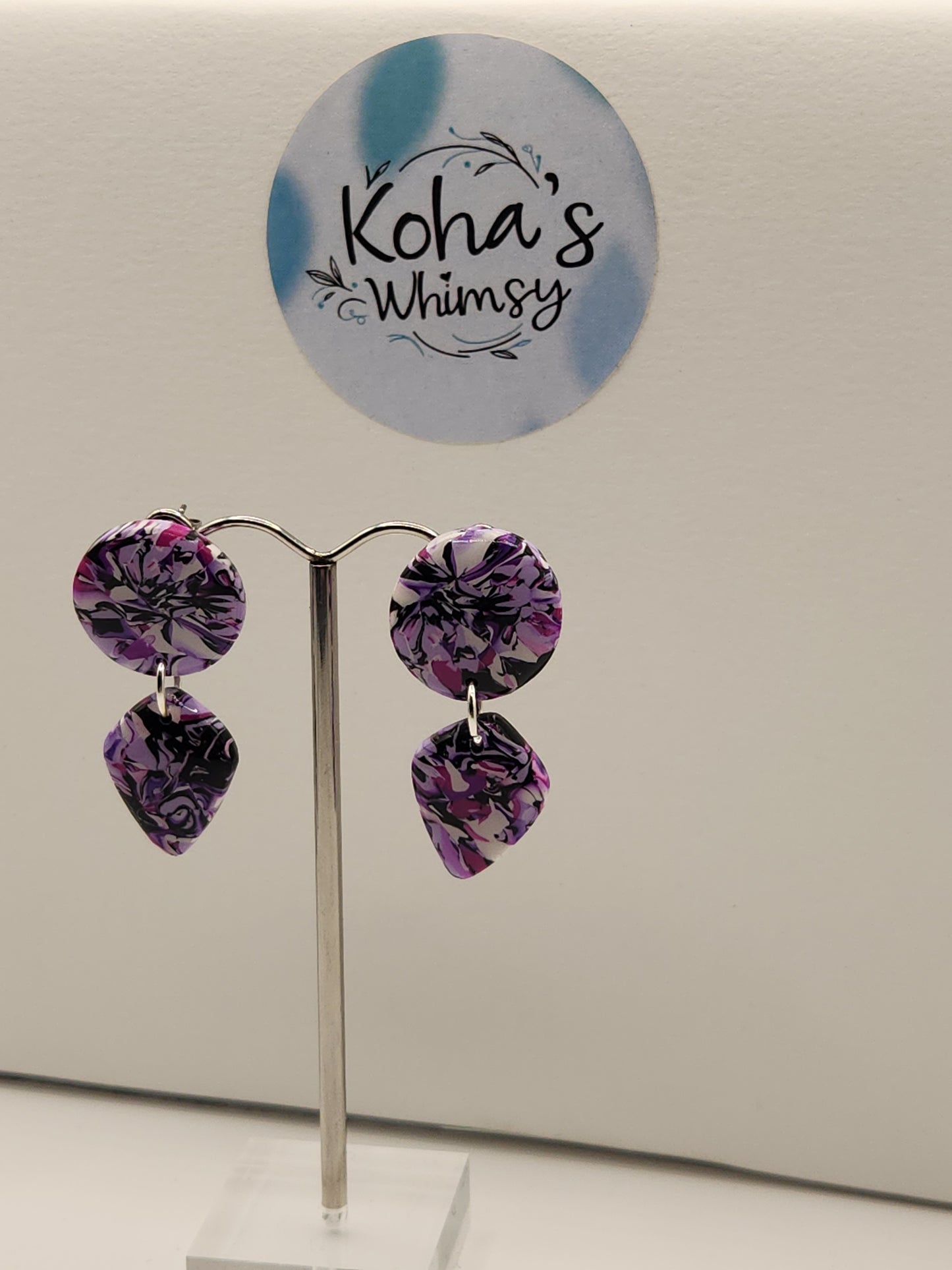 Violet Chaos Small Drop Diamond Stud Earrings