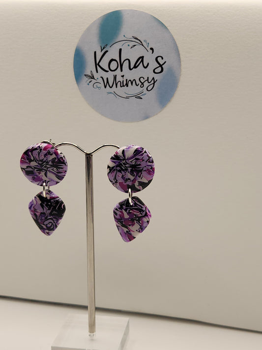 Violet Chaos Small Drop Diamond Stud Earrings