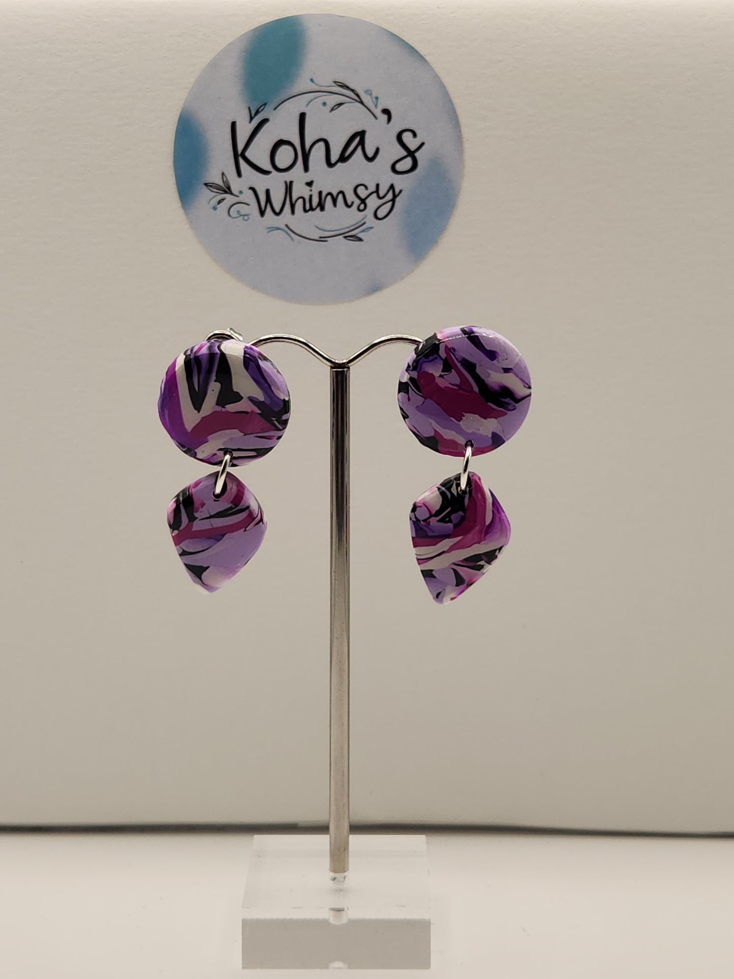 Violet Chaos Small Drop Diamond Stud Earrings