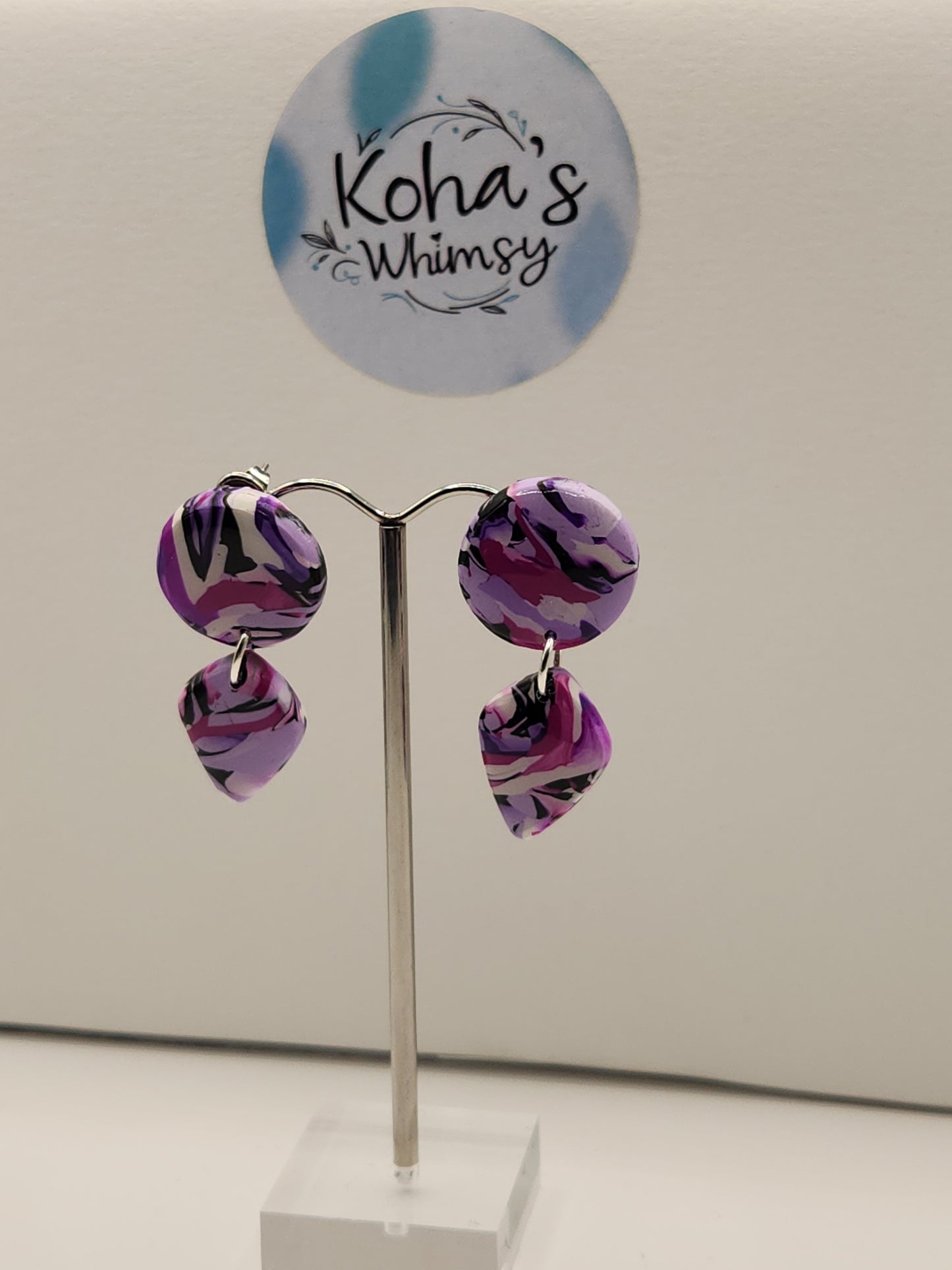 Violet Chaos Small Drop Diamond Stud Earrings