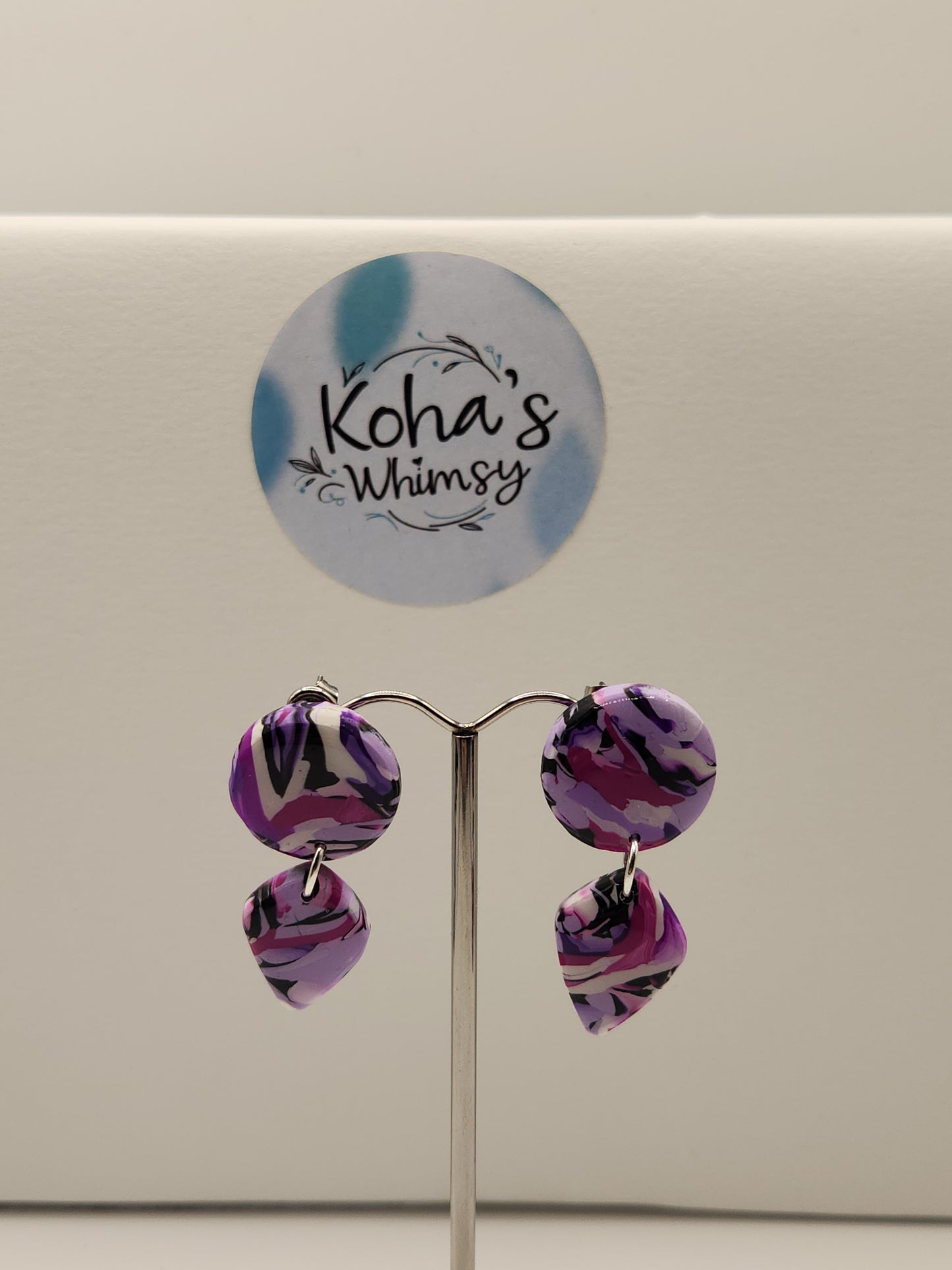 Violet Chaos Small Drop Diamond Stud Earrings