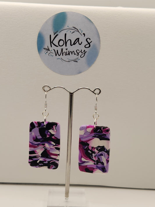 Violet Chaos Large Rectangle Dangle Earrings