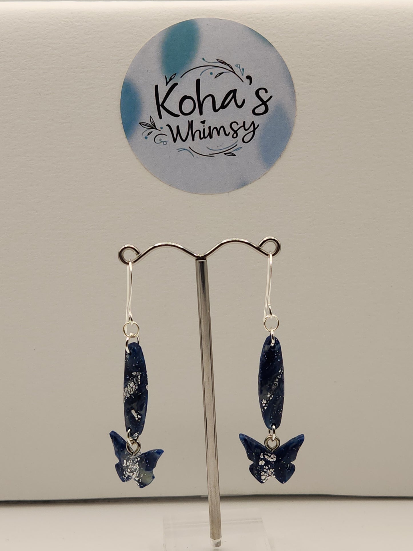 Starlight Shimmer Hanging Butterfly Dangle Earrings