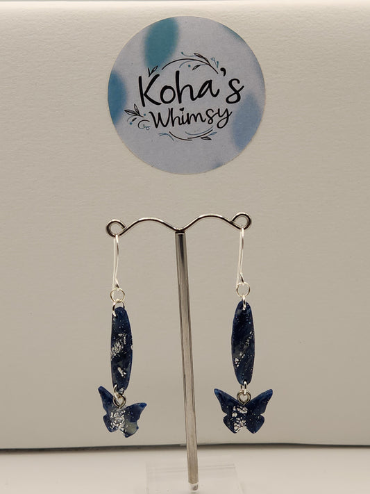 Starlight Shimmer Hanging Butterfly Dangle Earrings